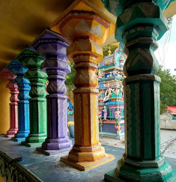 Batu Caves Hindu Temple pillars
