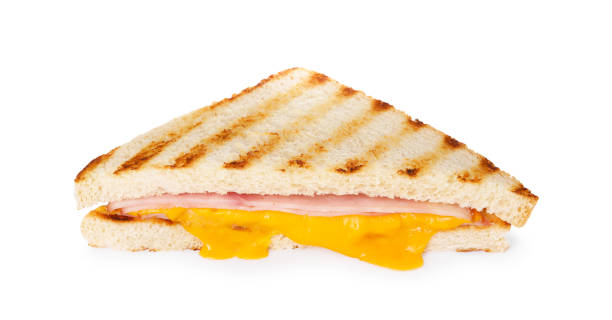 istock Delicious grilled sandwich with ham and cheese isolated on white 1920867981
