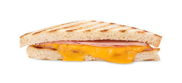 istock Delicious grilled sandwich with ham and cheese isolated on white 1920869093