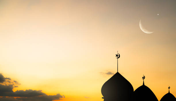 istock Musque Dome Night Building with Sky Moon Sunset Background Mubaruk Greeting Islam Ramadan Element Masjid Aqsa Hajj Kaaba Umrah Eid Arabian Religion Islamic Muhammad Arab Muslim Greeting. 1920909542