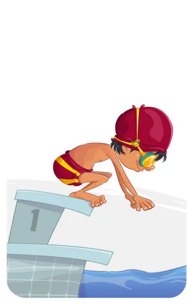 Vector illustration of The swimmer