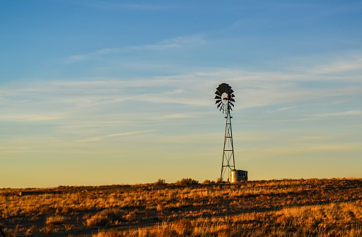 USA, Phenix, Arizona- November 17, 2019:  Aermotor. Desert Wind Turbine in Arizona