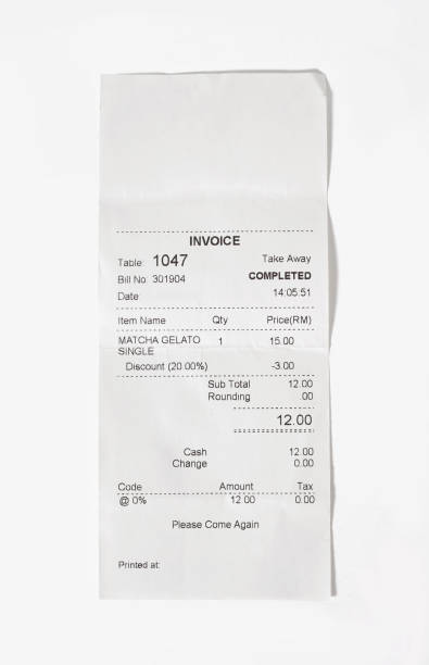 istock Paper printed sales shop receipt isolated on white background 1920948845
