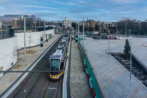 The Grangegorman stop on the Luas light rail system in Dublin, Ireland. It is within minutes of the Grangegorman university campus.