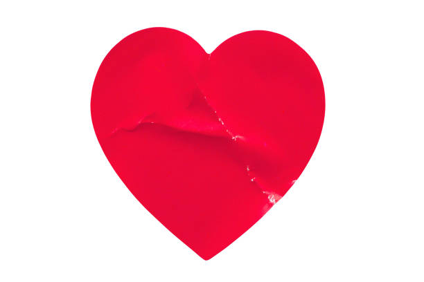 istock Red color heart shape sticker isolated on white background 1920950920