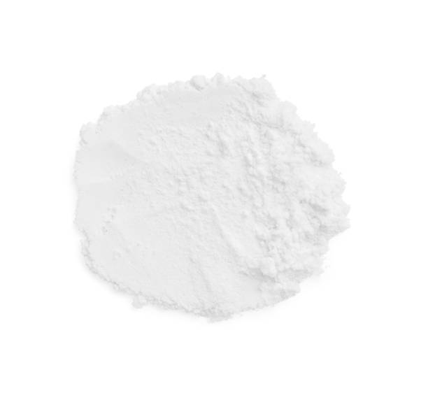 istock Rice loose face powder isolated on white, top view. Makeup product 1920981861