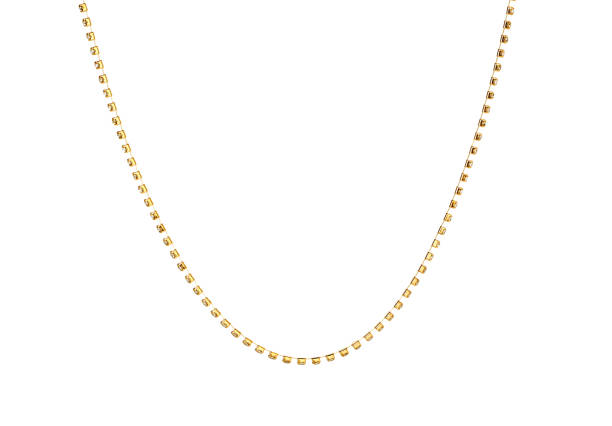 istock One metal chain isolated on white. Luxury jewelry 1920986022