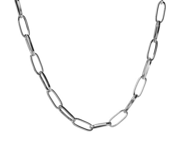 istock One metal chain isolated on white. Luxury jewelry 1920987063
