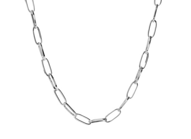 istock One metal chain isolated on white. Luxury jewelry 1920987067