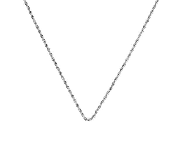 istock One metal chain isolated on white. Luxury jewelry 1920987072