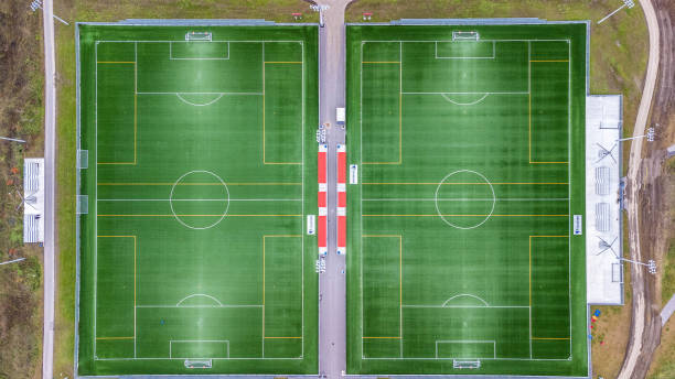 istock Aerial Drone View of Soccer Fields 1921041783
