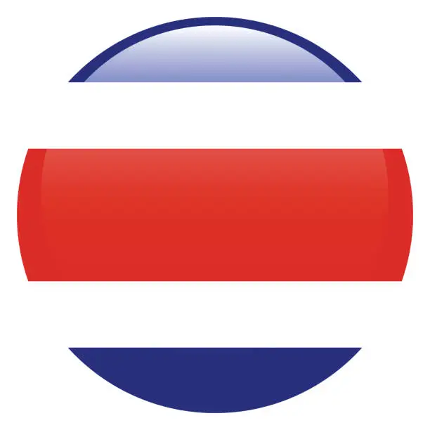 Vector illustration of Costa Rica flag. Flag icon. Standard color. Circle icon flag. 3d illustration. Computer illustration. Digital illustration. Vector illustration.