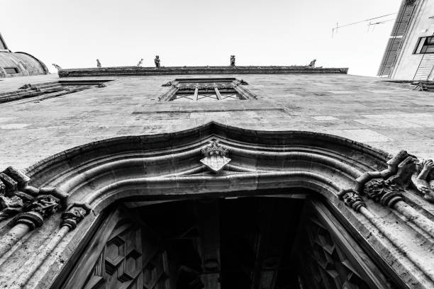 istock Door in La Lonja with the gargoyles above 1921090861