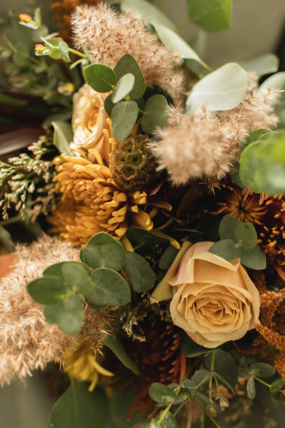 istock Autumn inspired floral arrangement with eucalyptus leaves 1921098233