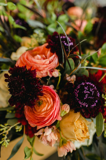istock Vibrant summer floral bouquet with Persian buttercups & Scabiosas 1921098240