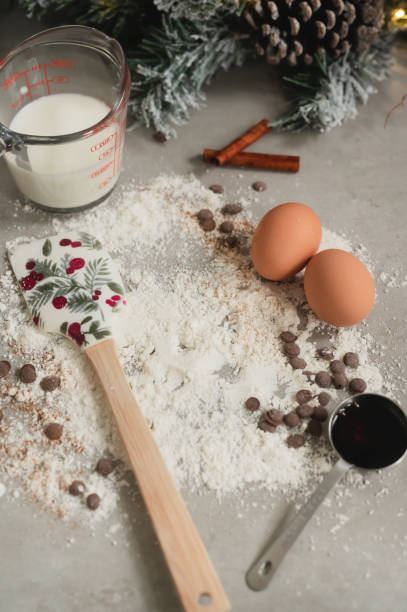 istock Holiday baking ingredients on a kitchen countertop with holiday decor 1921100339