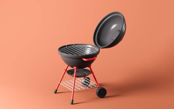 istock Cartoon barbeque grill, charbroiler, 3d rendering. 1921103050