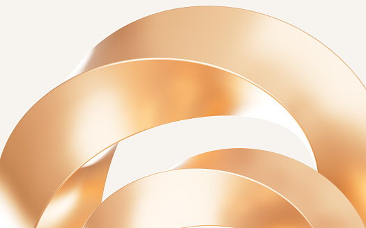 Abstract metal ring and curve background, 3d rendering. 3d illustration.