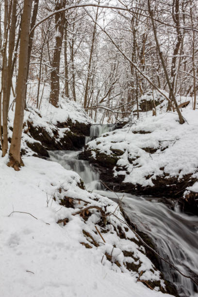 istock Long exposure photo of snowy waterfall 1921110613