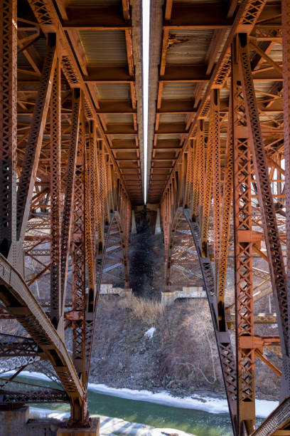 istock Geometric view of trestles under overpass 1921110632