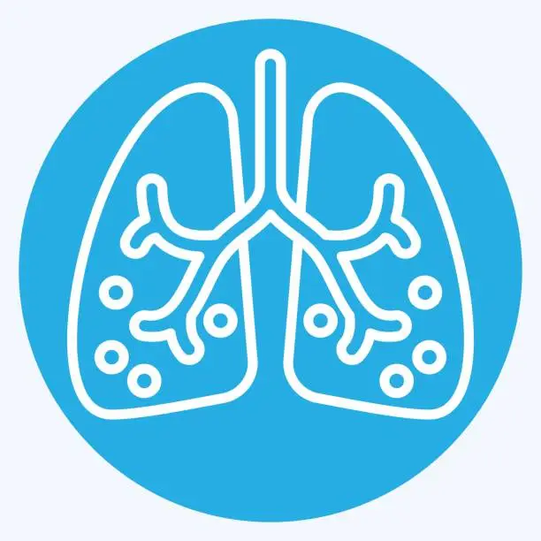 Vector illustration of Icon Ards. related to Respiratory Therapy symbol. blue eyes style. simple design editable. simple illustration