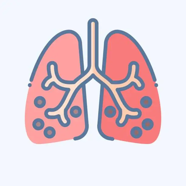 Vector illustration of Icon Ards. related to Respiratory Therapy symbol. doodle style. simple design editable. simple illustration