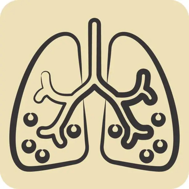 Vector illustration of Icon Ards. related to Respiratory Therapy symbol. hand drawn style. simple design editable. simple illustration