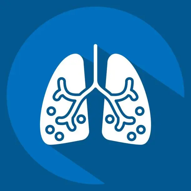 Vector illustration of Icon Ards. related to Respiratory Therapy symbol. long shadow style. simple design editable. simple illustration