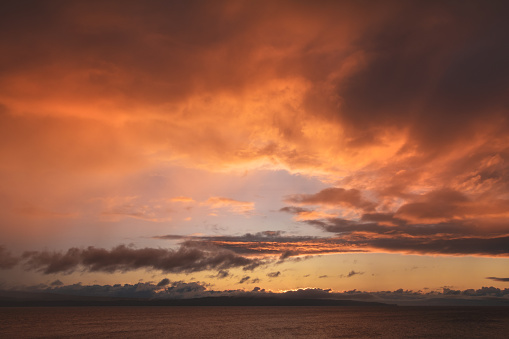 Dramatic sunset along the coast of Powell River.