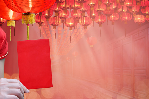 The red envelope or hong bao in chinese new year festival.