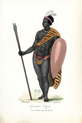 Hand colored Stipple engraving
Figures in their Native Costume, from “Bibliotheque Universelle Des Voyages” 1834