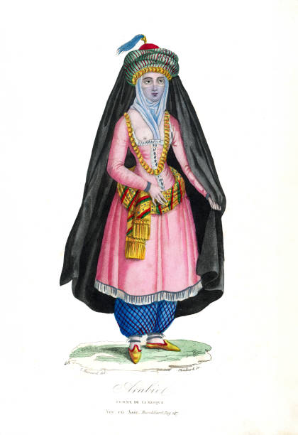 istock Arabia Woman from Mecca - Hand colored Stipple engraving 1834 1921201211