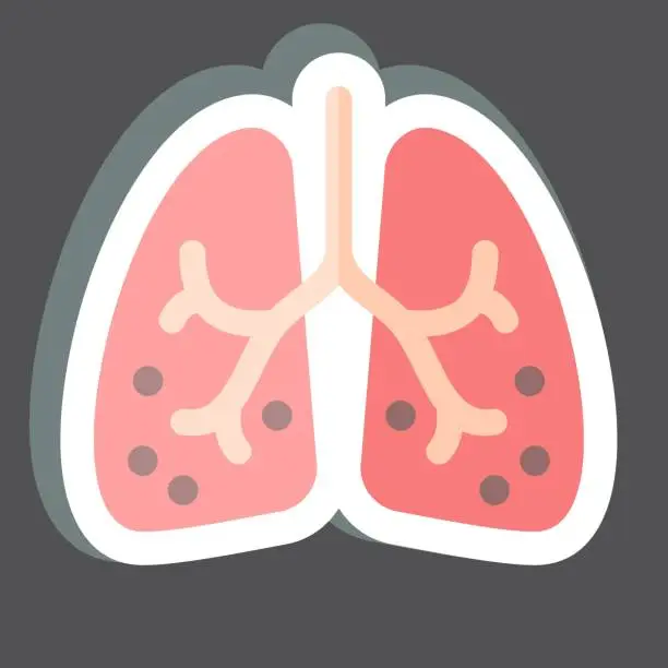 Vector illustration of Sticker Ards. related to Respiratory Therapy symbol. simple design editable. simple illustration