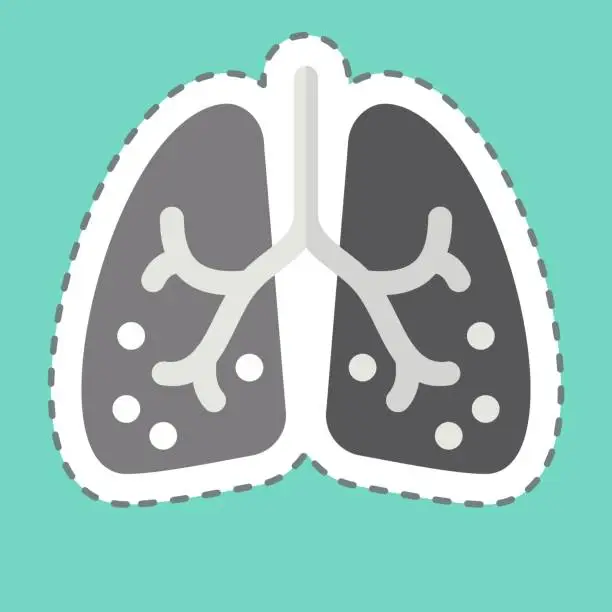 Vector illustration of Sticker line cut Ards. related to Respiratory Therapy symbol. simple design editable. simple illustration