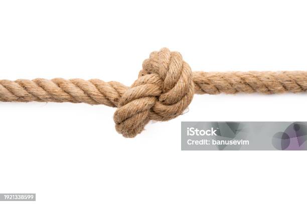 Knotted Rope Isolated On White Stock Photo - Download Image Now