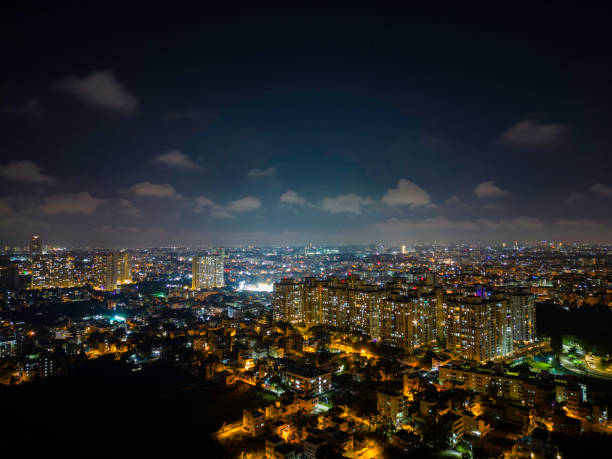 istock Bangalore Nightscape: Glowing Skyscrapers Illuminate the City 1921338602