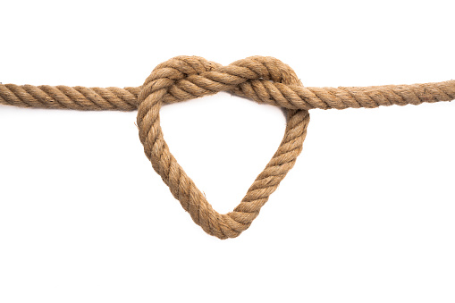 Thick rope on white background