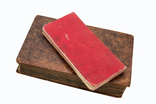 Old books isolated on white background