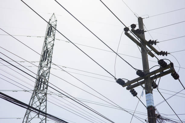 istock High voltage poles on an overcast day 1921403713