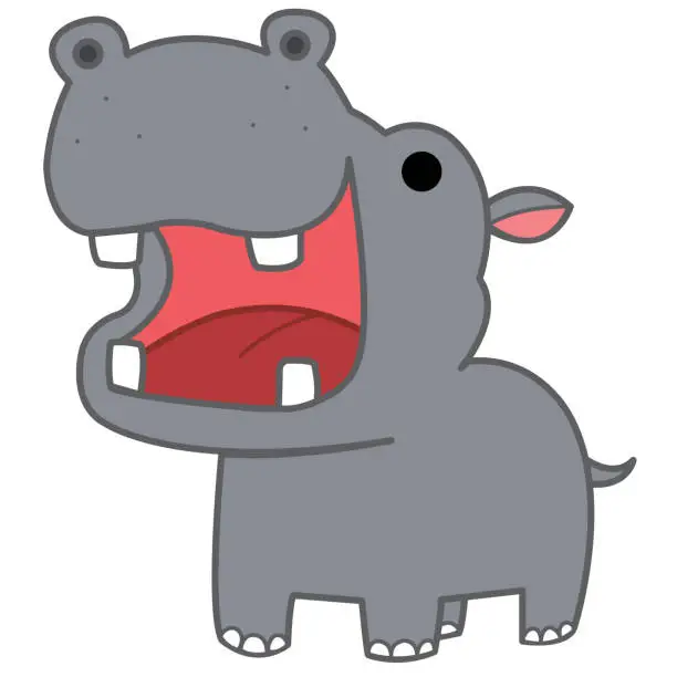 Vector illustration of Hippopotamus