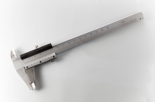 Metal cernier caliper isolated on white background