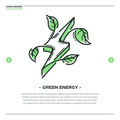 Embrace sustainability with our sleek thin line icon symbolizing green energy. This minimalist illustration represents the eco-friendly sources of power and renewable energy. Perfect for projects related to clean energy, environmental consciousness, and sustainable practices.