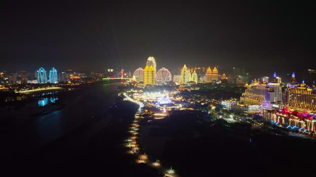Night view of a Southeast Asian-style tourist town