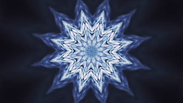 istock Glowing mandala kaleidoscope ornament blue white 1921555992