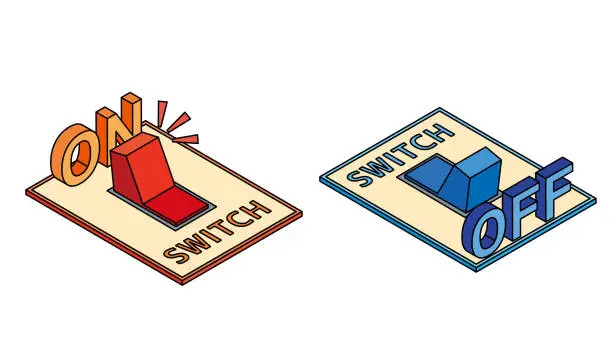Vector illustration of on off switch
