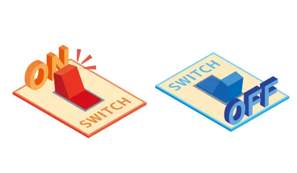Vector illustration of on off switch