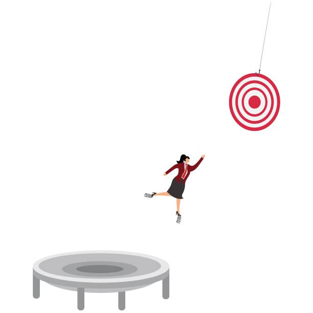 istock Triumph, Reaching, Aspirations, High Up, Bouncing, Jumping, Businesswoman 1921574587