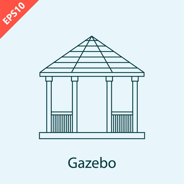 Gazebo design vector icon flat isolated illustration Gazebo design vector icon flat modern isolated illustration octagon house stock illustrations