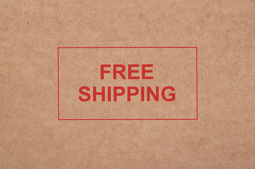 Free Shipping Stamped on Cardboard