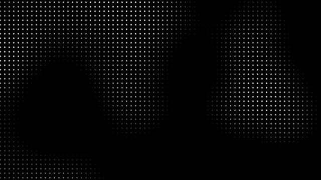Animated abstract technology black background random dots and grid 4K.